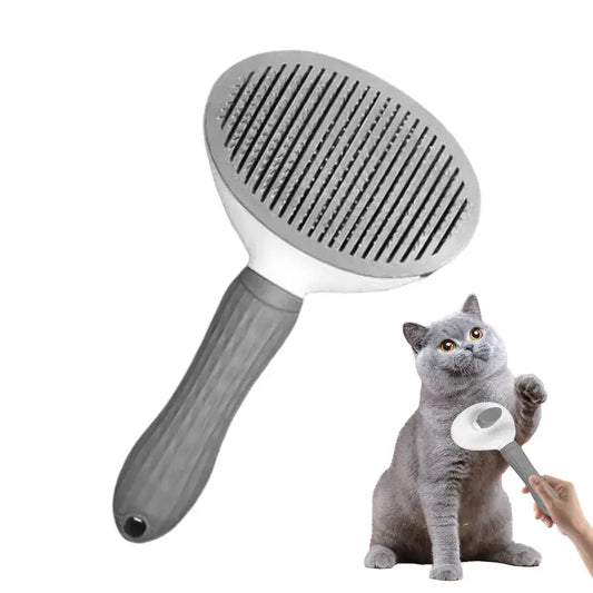 Cat Hair Cleaning Dematting Brush Comb Dog Hair Removal Brush Cat Slicker Brush Cat Grooming Brush Dog Comb with Release Button