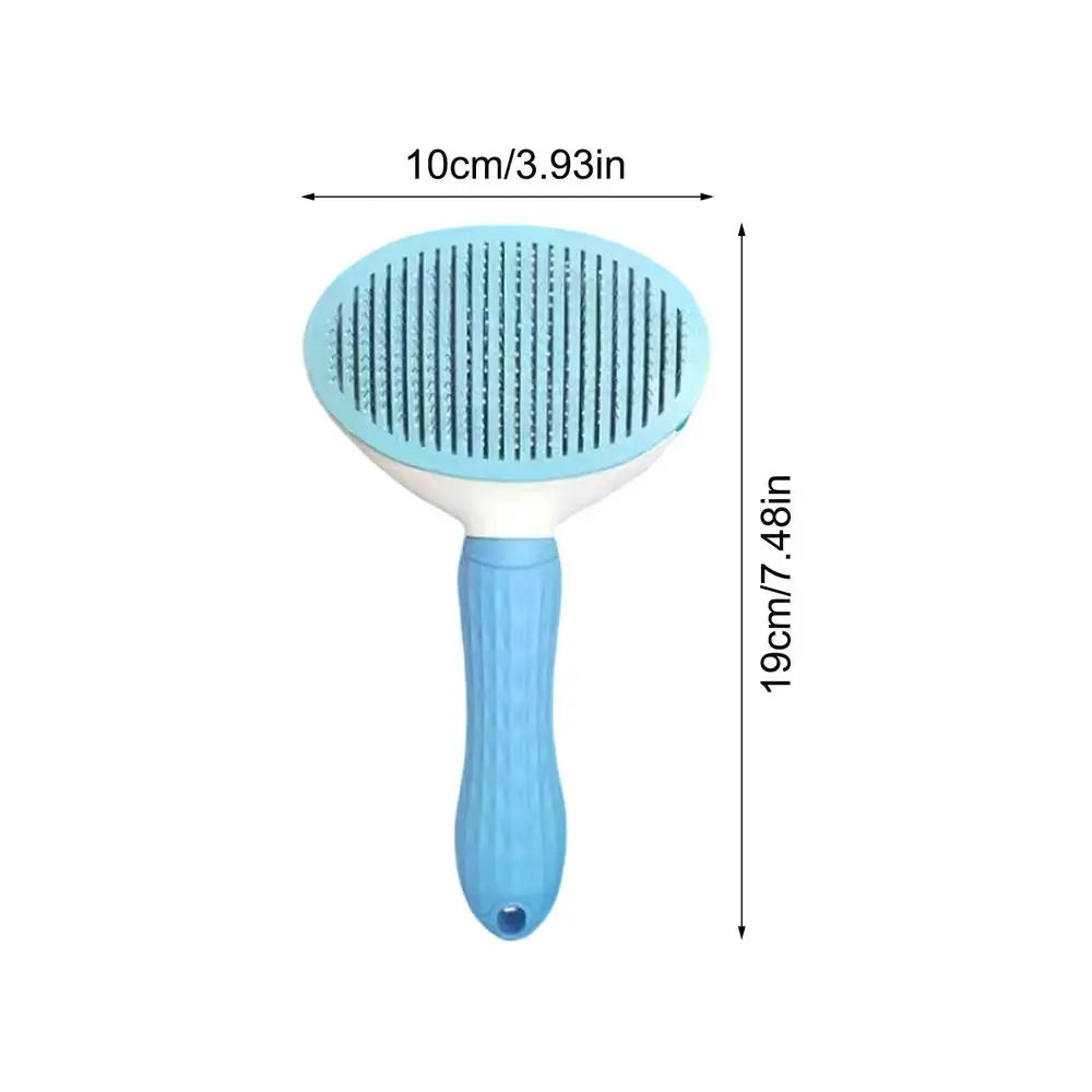 Cat Hair Cleaning Dematting Brush Comb Dog Hair Removal Brush Cat Slicker Brush Cat Grooming Brush Dog Comb with Release Button