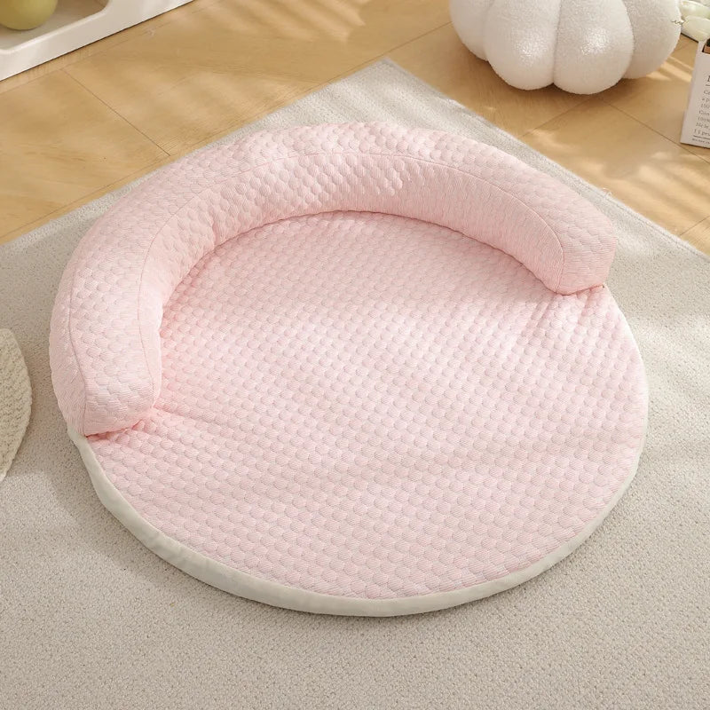 New Product Summer Pet Cool Pad Dog Kennel Summer Iced Bean Breathable Cool Pet Mat Round Cat Cushion Dog Bed