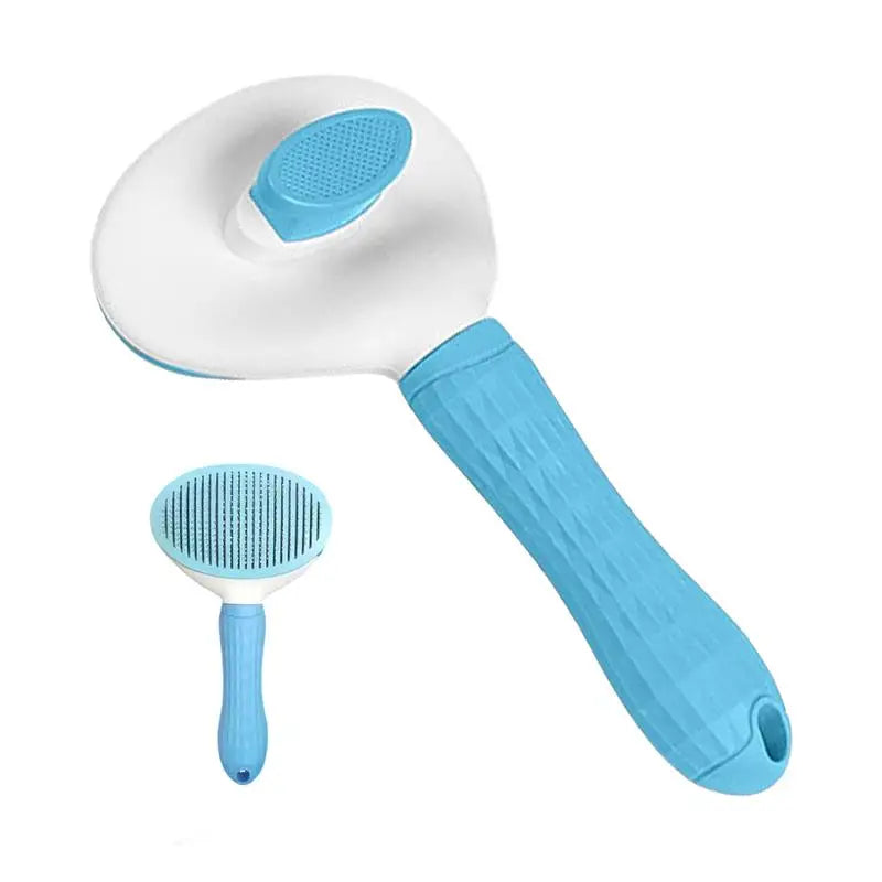 Cat Hair Cleaning Dematting Brush Comb Dog Hair Removal Brush Cat Slicker Brush Cat Grooming Brush Dog Comb with Release Button