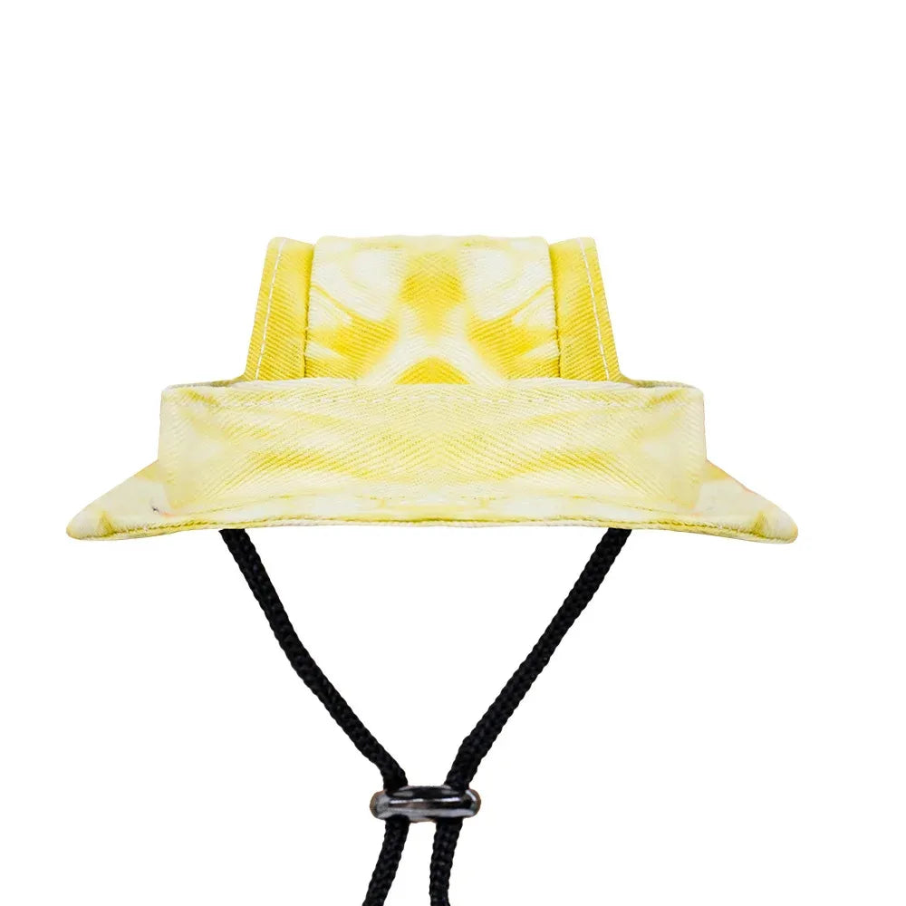 Pet Sunhat Adjustable Rope Buckle Breathable Cat Bucket Hat with Open Ears Summer Pet Outdoor Supplies