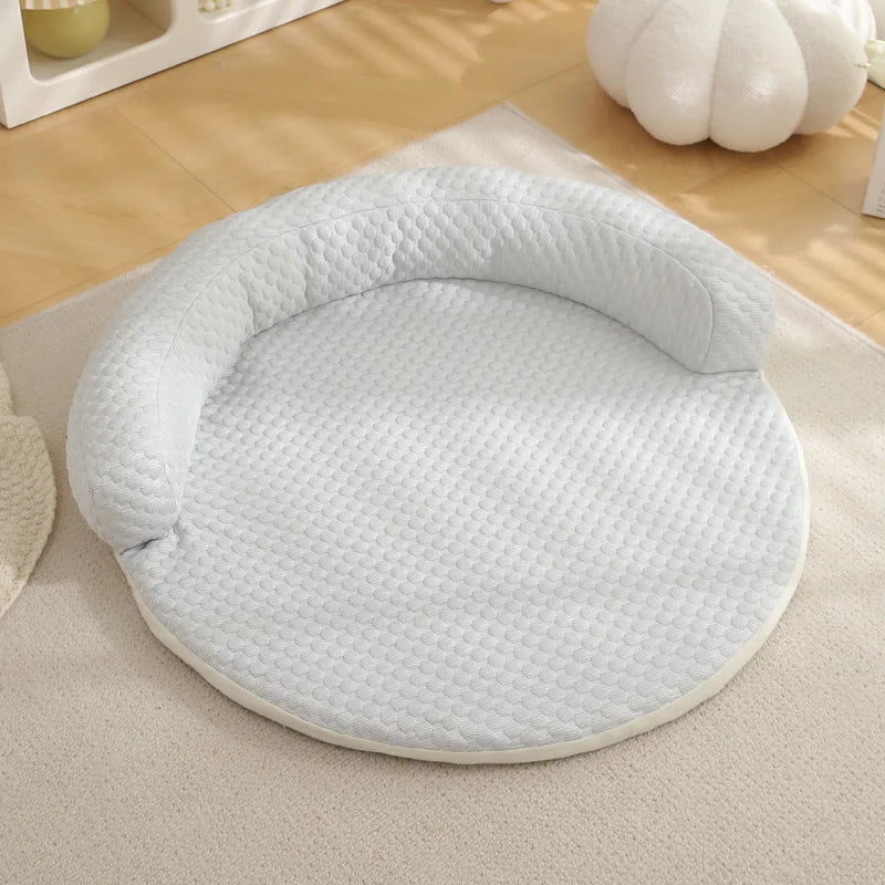 New Product Summer Pet Cool Pad Dog Kennel Summer Iced Bean Breathable Cool Pet Mat Round Cat Cushion Dog Bed