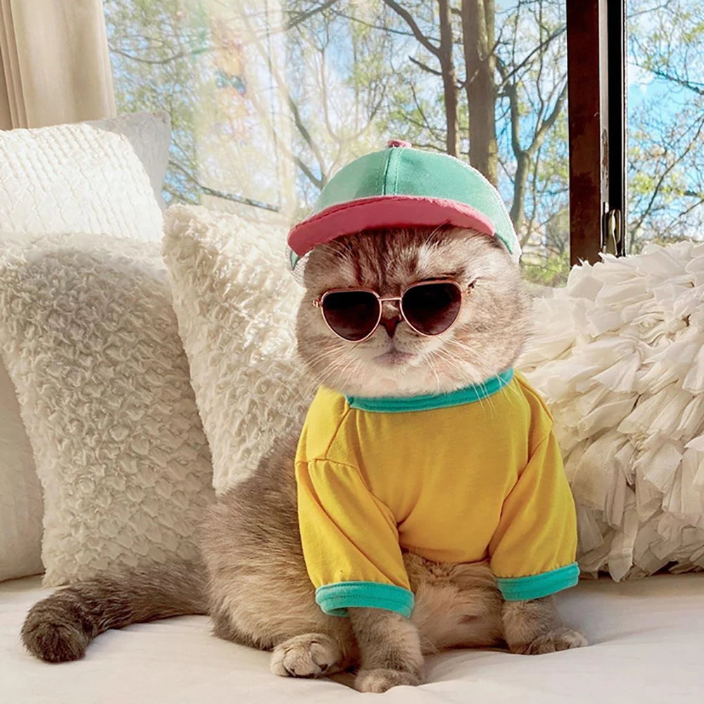 Dog Sunglasses Cat Pet Products Lovely Vintage Round Reflection Eye Wear Glasses For Small Dog Cat Pet Photos Props Accessories