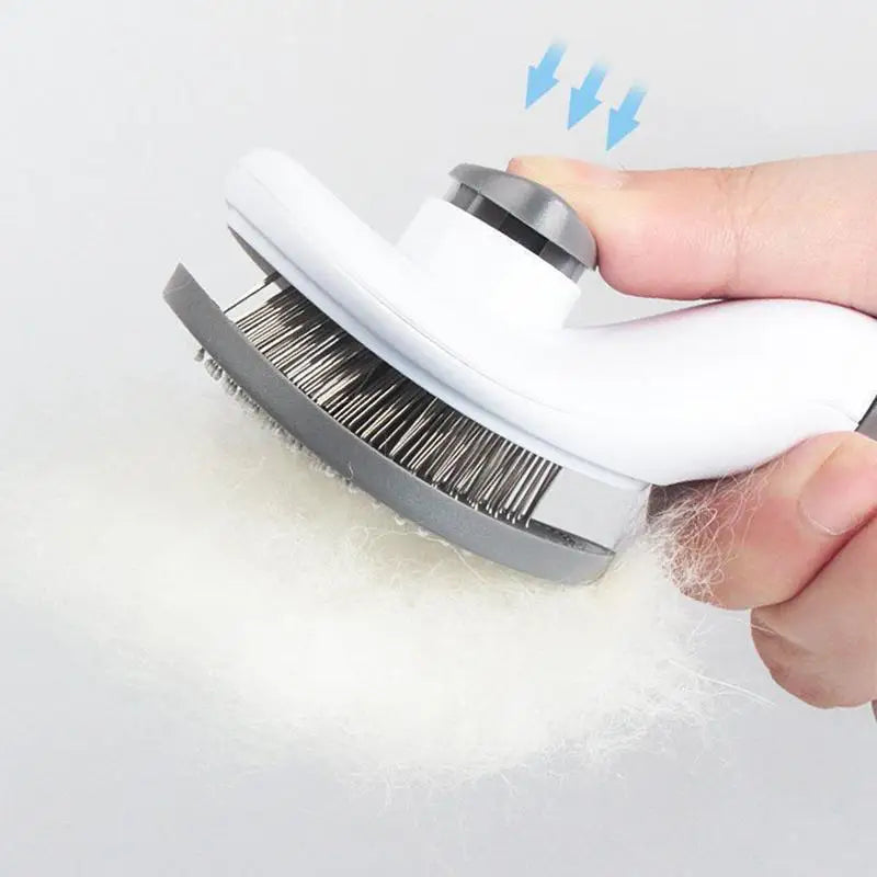 Cat Hair Cleaning Dematting Brush Comb Dog Hair Removal Brush Cat Slicker Brush Cat Grooming Brush Dog Comb with Release Button