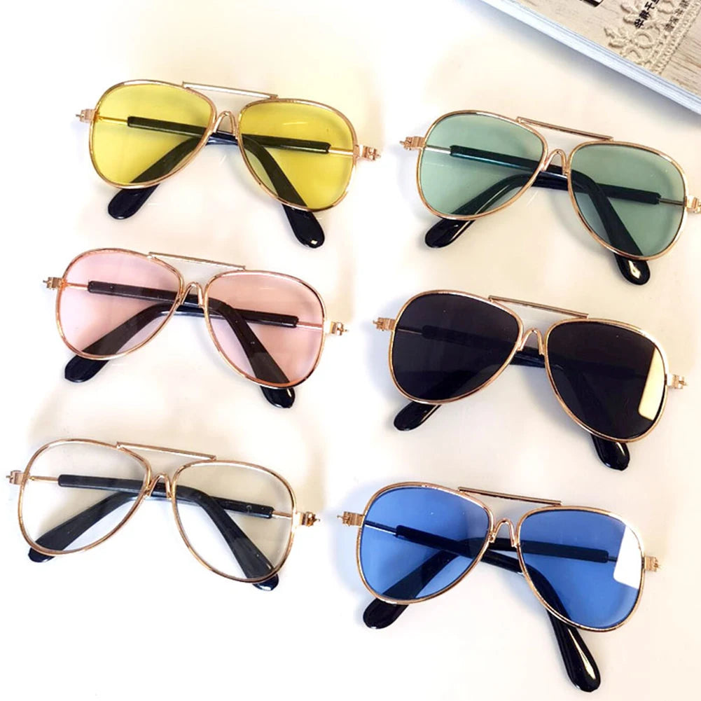 Dog Sunglasses Cat Pet Products Lovely Vintage Round Reflection Eye Wear Glasses For Small Dog Cat Pet Photos Props Accessories