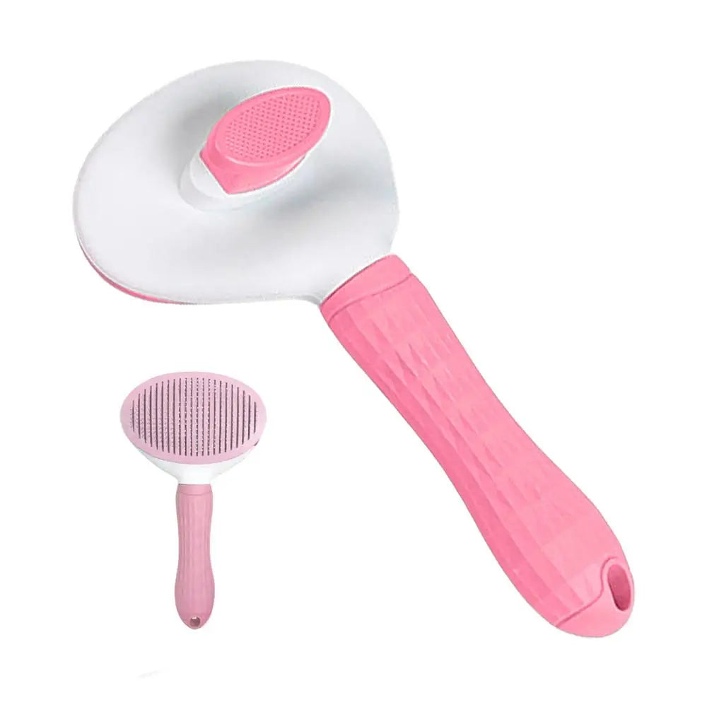 Cat Hair Cleaning Dematting Brush Comb Dog Hair Removal Brush Cat Slicker Brush Cat Grooming Brush Dog Comb with Release Button