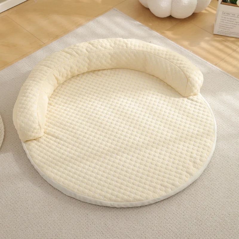 New Product Summer Pet Cool Pad Dog Kennel Summer Iced Bean Breathable Cool Pet Mat Round Cat Cushion Dog Bed