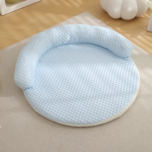 New Product Summer Pet Cool Pad Dog Kennel Summer Iced Bean Breathable Cool Pet Mat Round Cat Cushion Dog Bed