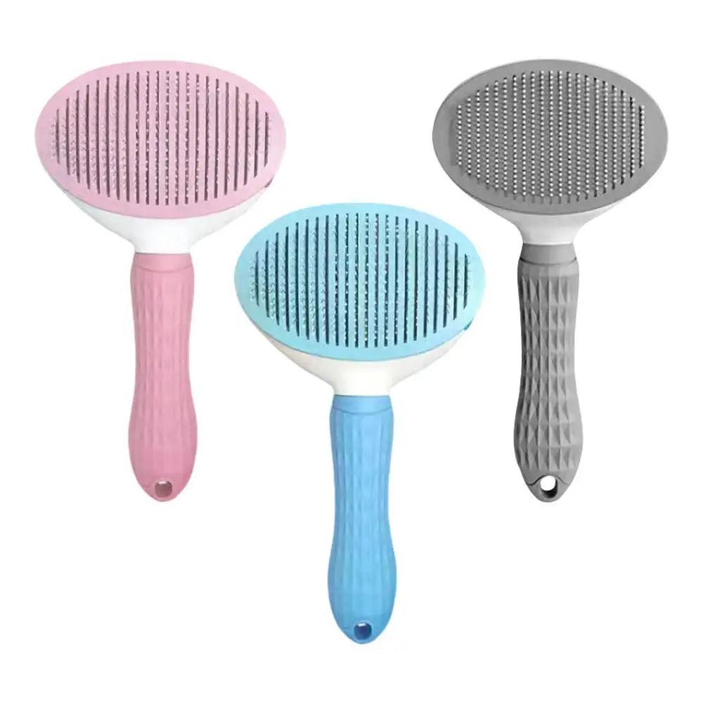 Cat Hair Cleaning Dematting Brush Comb Dog Hair Removal Brush Cat Slicker Brush Cat Grooming Brush Dog Comb with Release Button